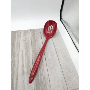 Vintage Red Melamine Slotted Serving Spoon 11 1/2" Kitchen 616